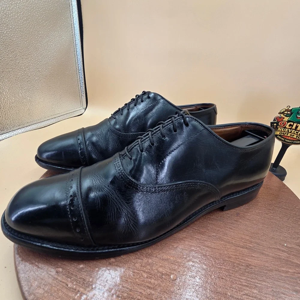 Allen Edmonds Byron Black Leather Cap Toe Oxford Dress Shoes Mens 8 D 2009